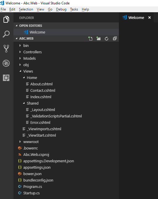 VS Code - mvc template