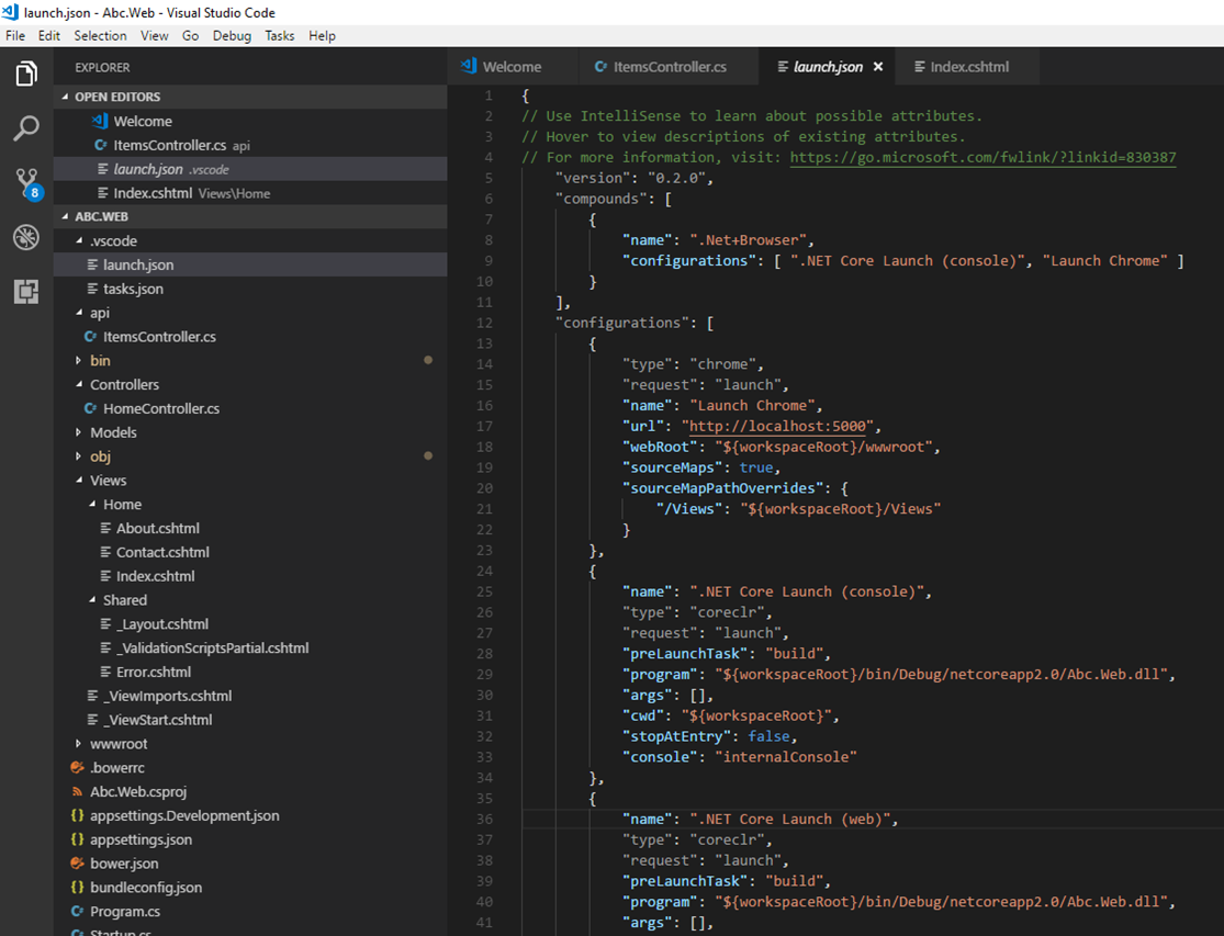 VS Code - launch.json